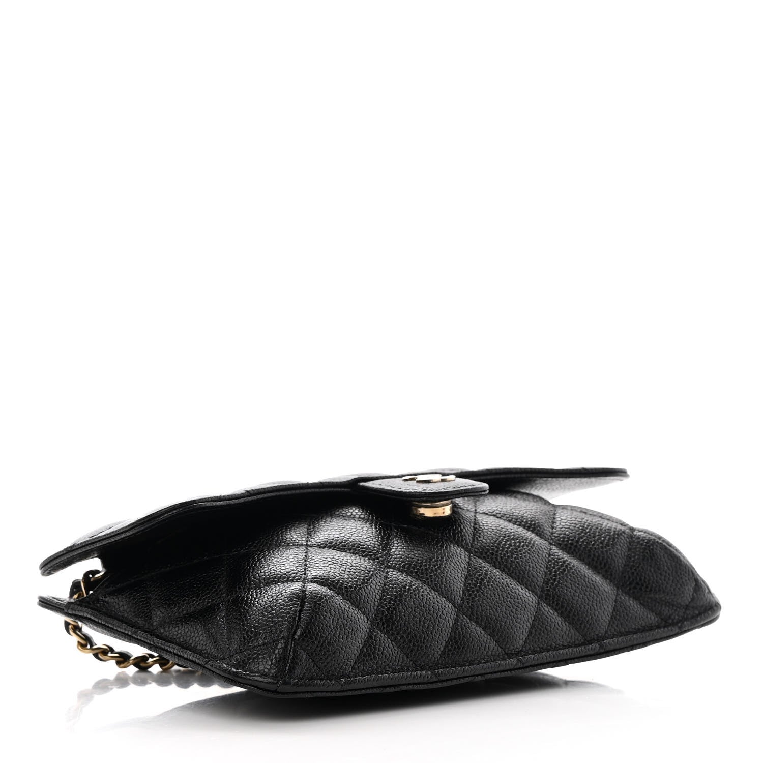 Chanel Caviar Fabric Quilted Foldable Tote With Chain Black Multicolor 5 of 19