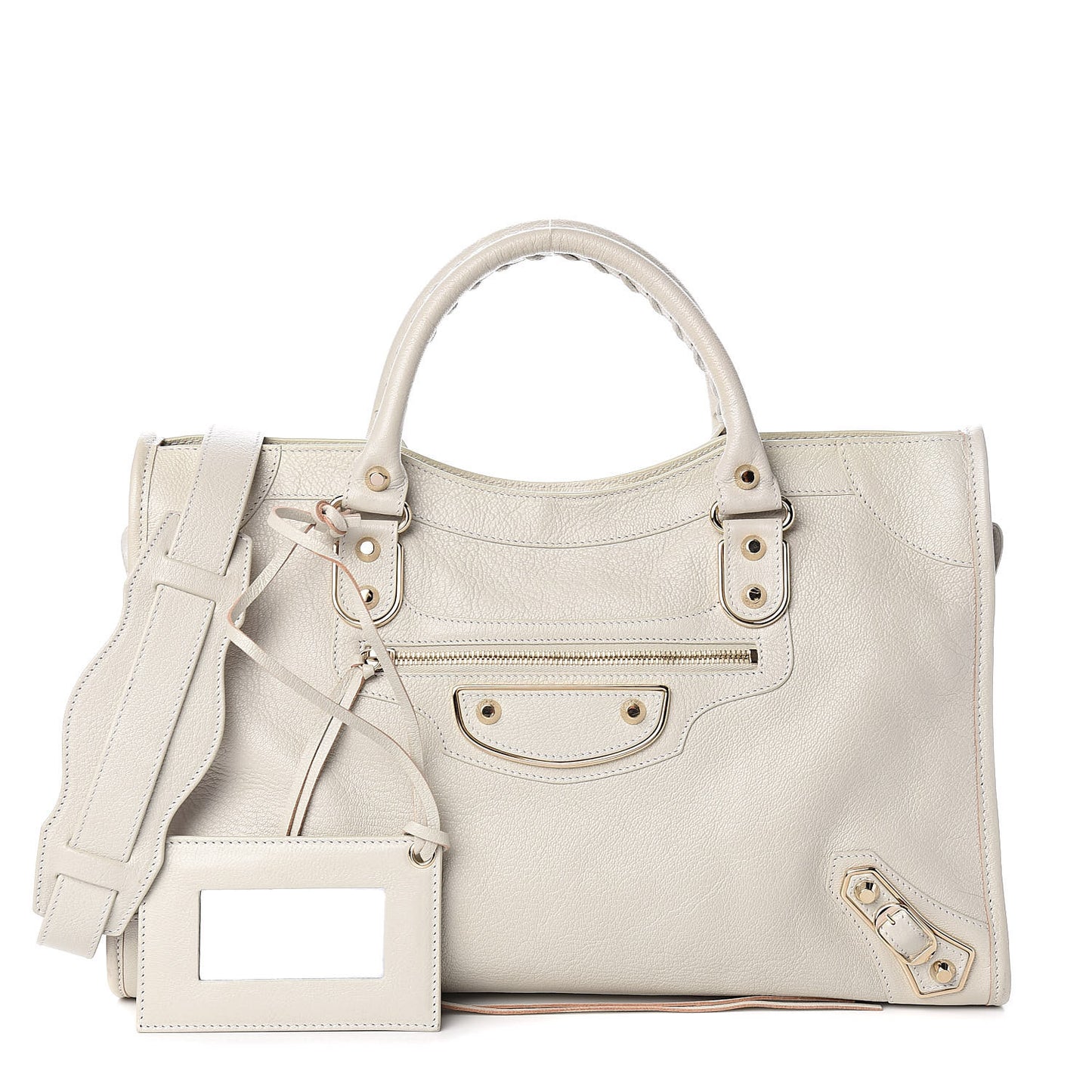 Chevre Gold Metallic Edge Hardware City Cream