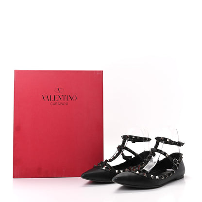 Valentino Garavani Nappa Rockstud Cage Ballerina Flats 37.5 Black 12 of 12