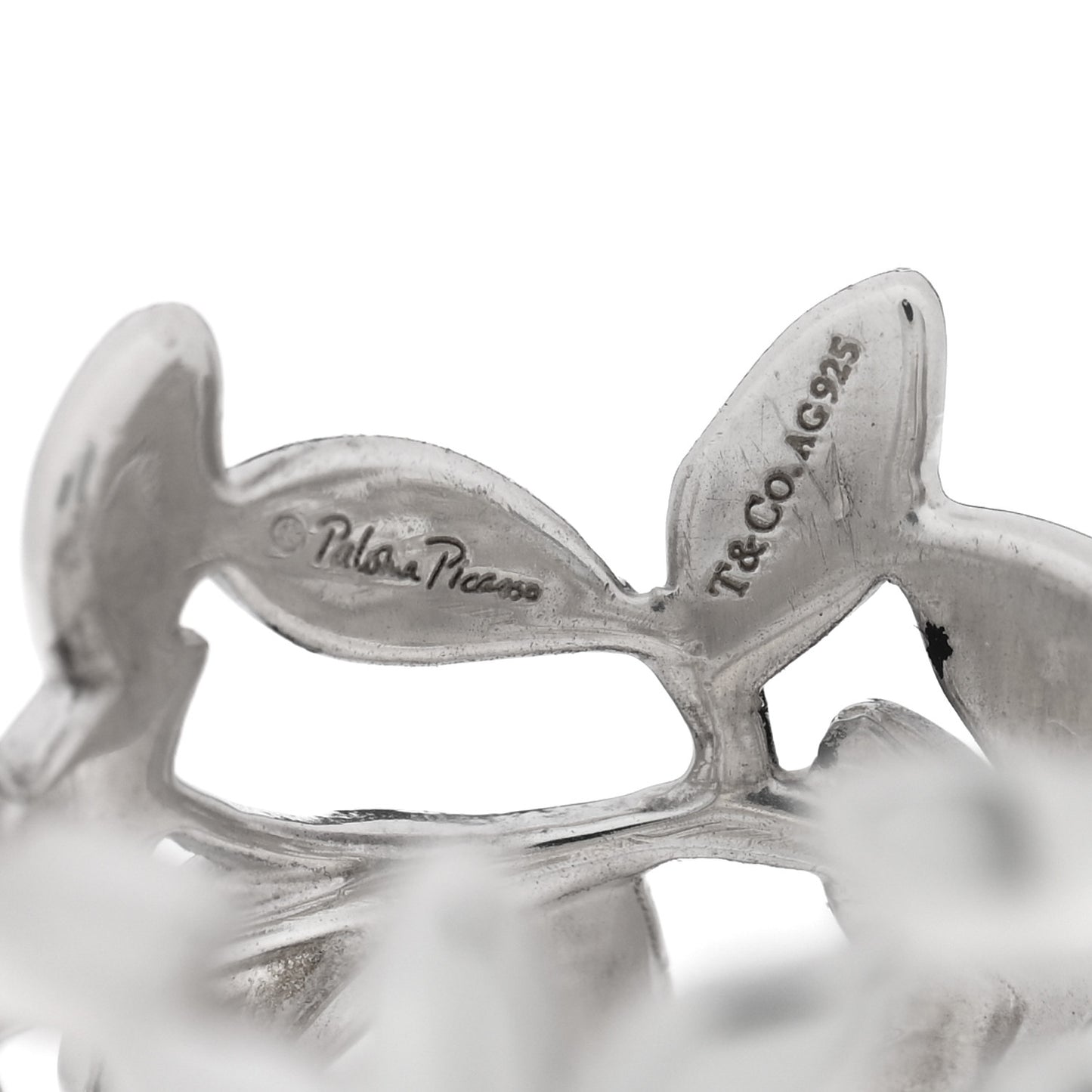 Sterling Silver Wide Paloma Picasso Olive Leaf Band Ring 53 6.5