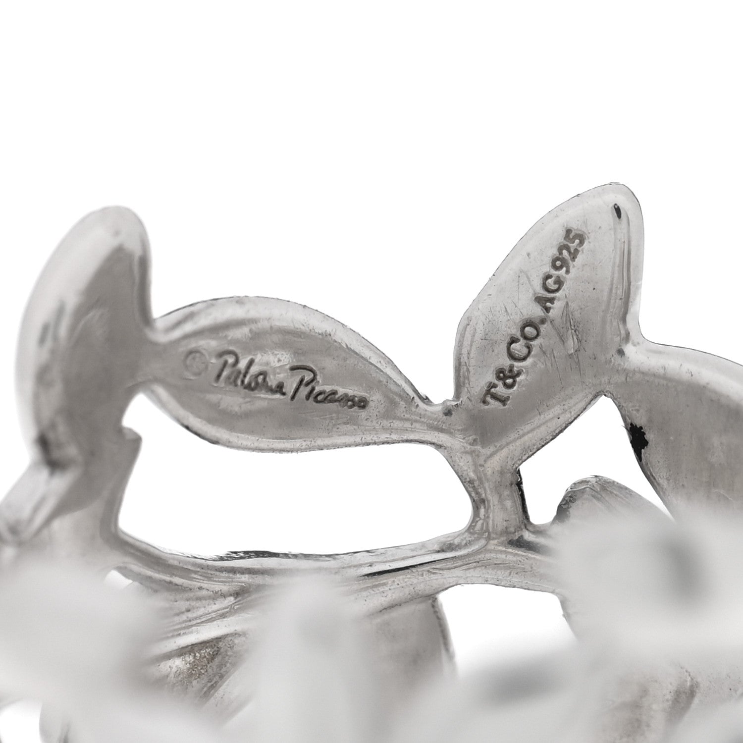 Tiffany Sterling Silver Wide Paloma Picasso Olive Leaf Band Ring 53 6.5 4 of 4