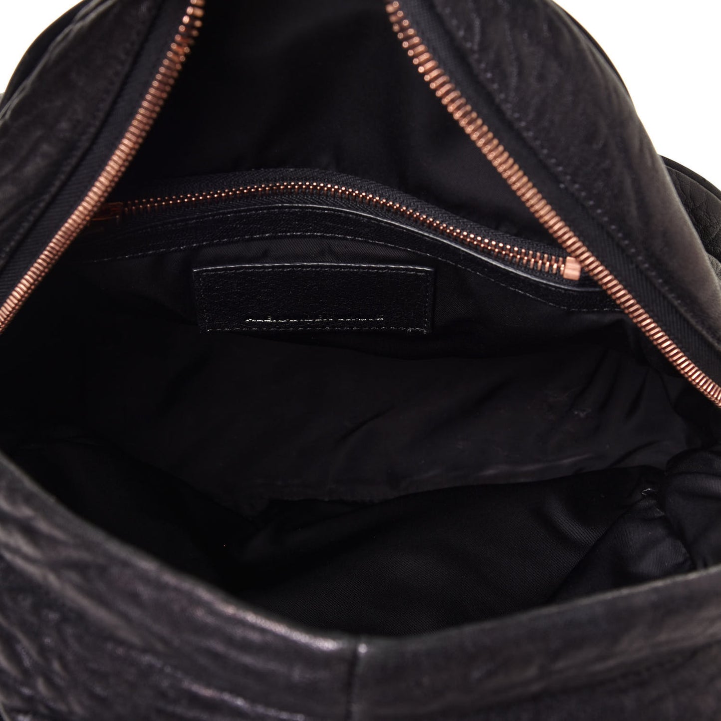 Pebbled Lambskin Dumbo Backpack Black Rose Gold Hardware