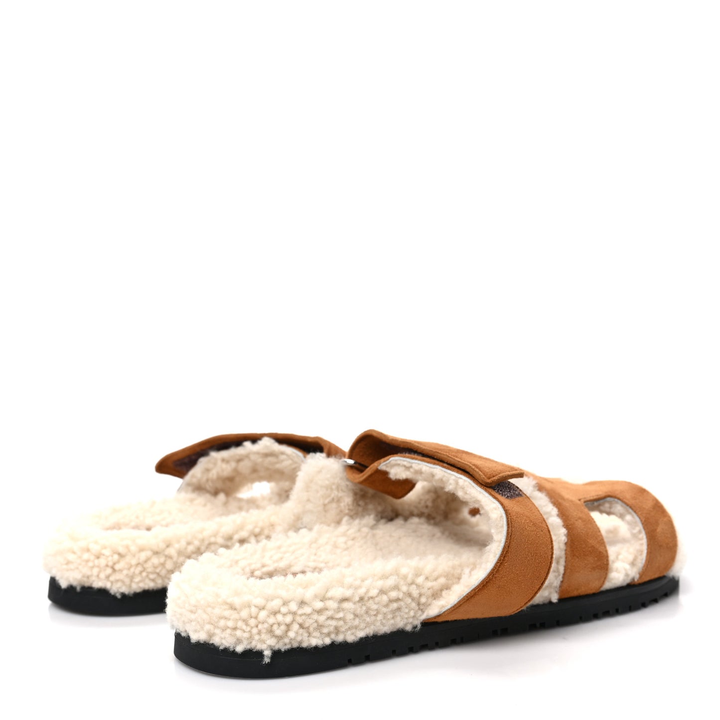 Suede Goatskin Woolskin Womens Chypre Sandals 40.5 Naturel Ecru
