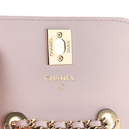 Chanel Lambskin Quilted Trendy CC Card Holder On Chain Light Purple 6 of 9