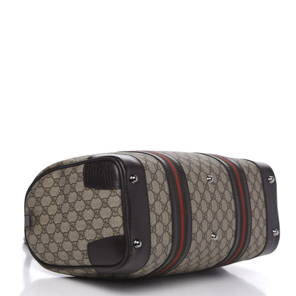 Gucci GG Supreme Monogram Web Medium Carry On Duffle Beige Dark Brown 4 of 10