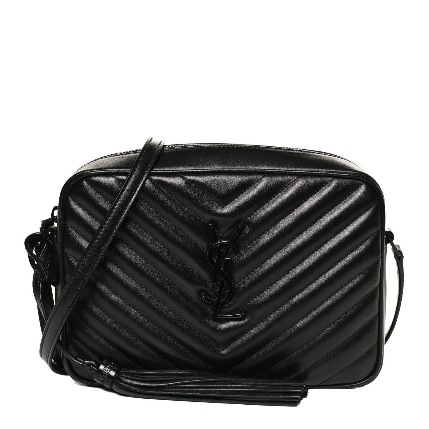 Calfskin Matelasse Monogram Lou Camera Bag Black