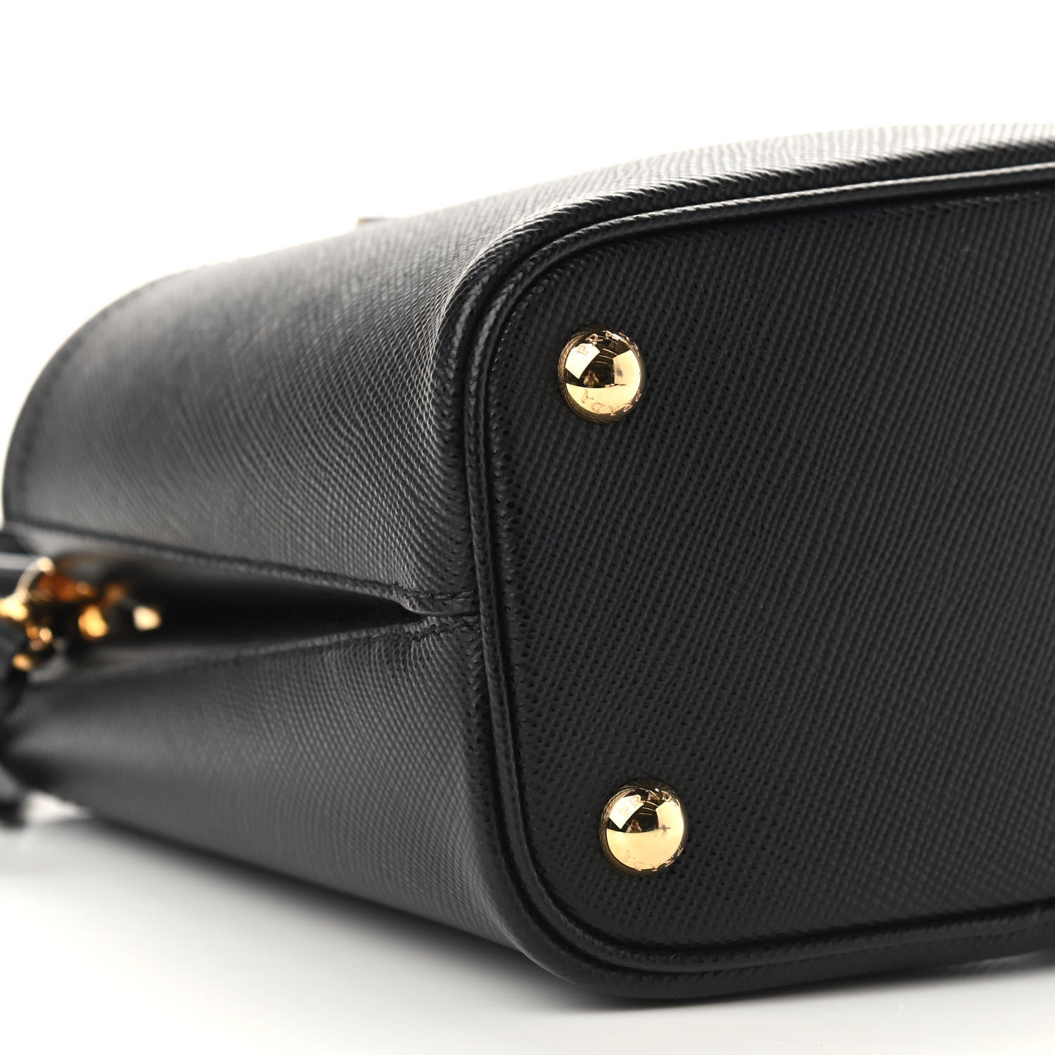 Prada Saffiano Cuir Small Panier Bucket Bag Black Fuoco 9 of 10