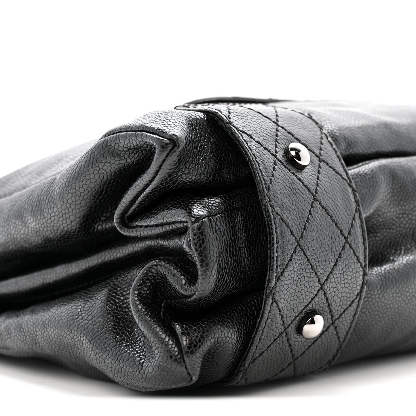 Glazed Caviar Pocket In The City Tote Black
