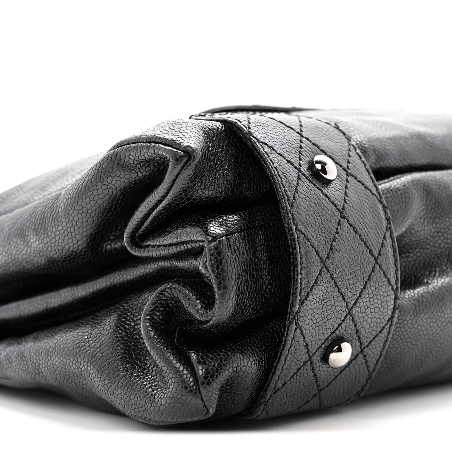 Chanel Glazed Caviar Pocket In The City Tote Black 10 of 16