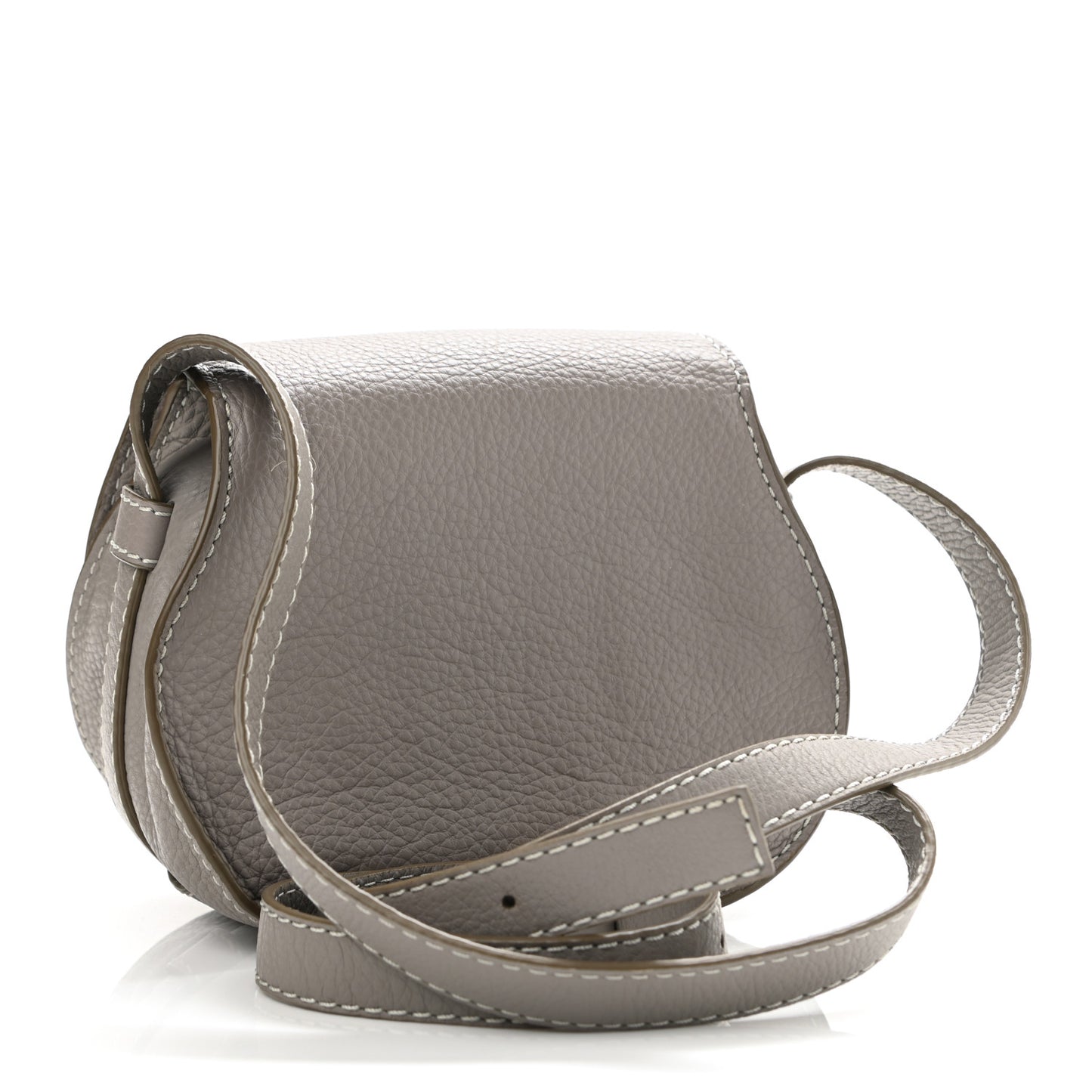 Calfskin Mini Marcie Round Crossbody Bag Cashmere Grey