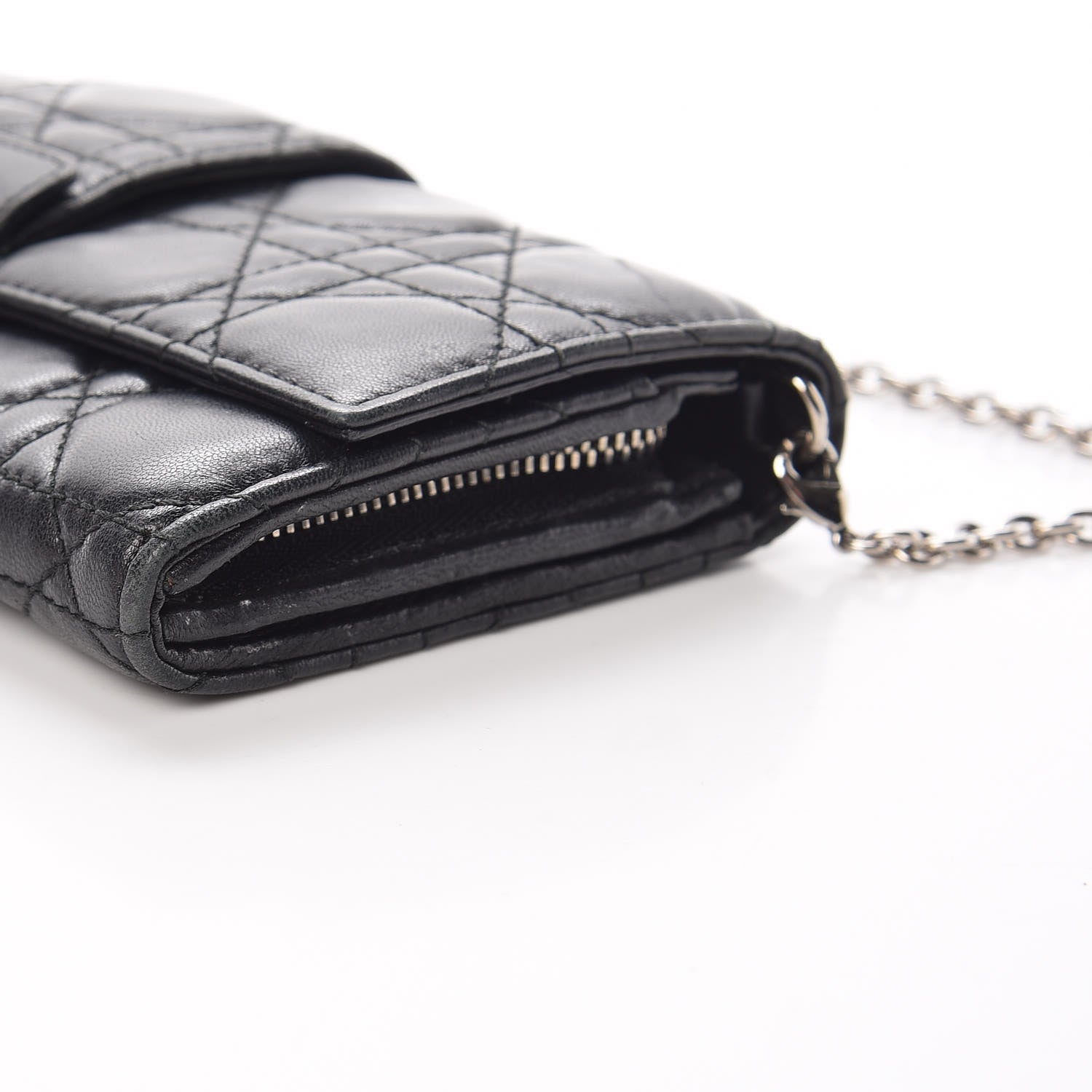Christian Dior Lambskin Cannage New Lock Wallet Black 13 of 15