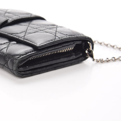 Christian Dior Lambskin Cannage New Lock Wallet Black 13 of 15
