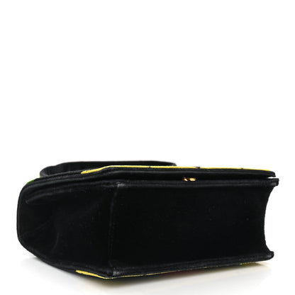Prada Velluto Ricamo Cahier Shoulder Bag Black 4 of 9