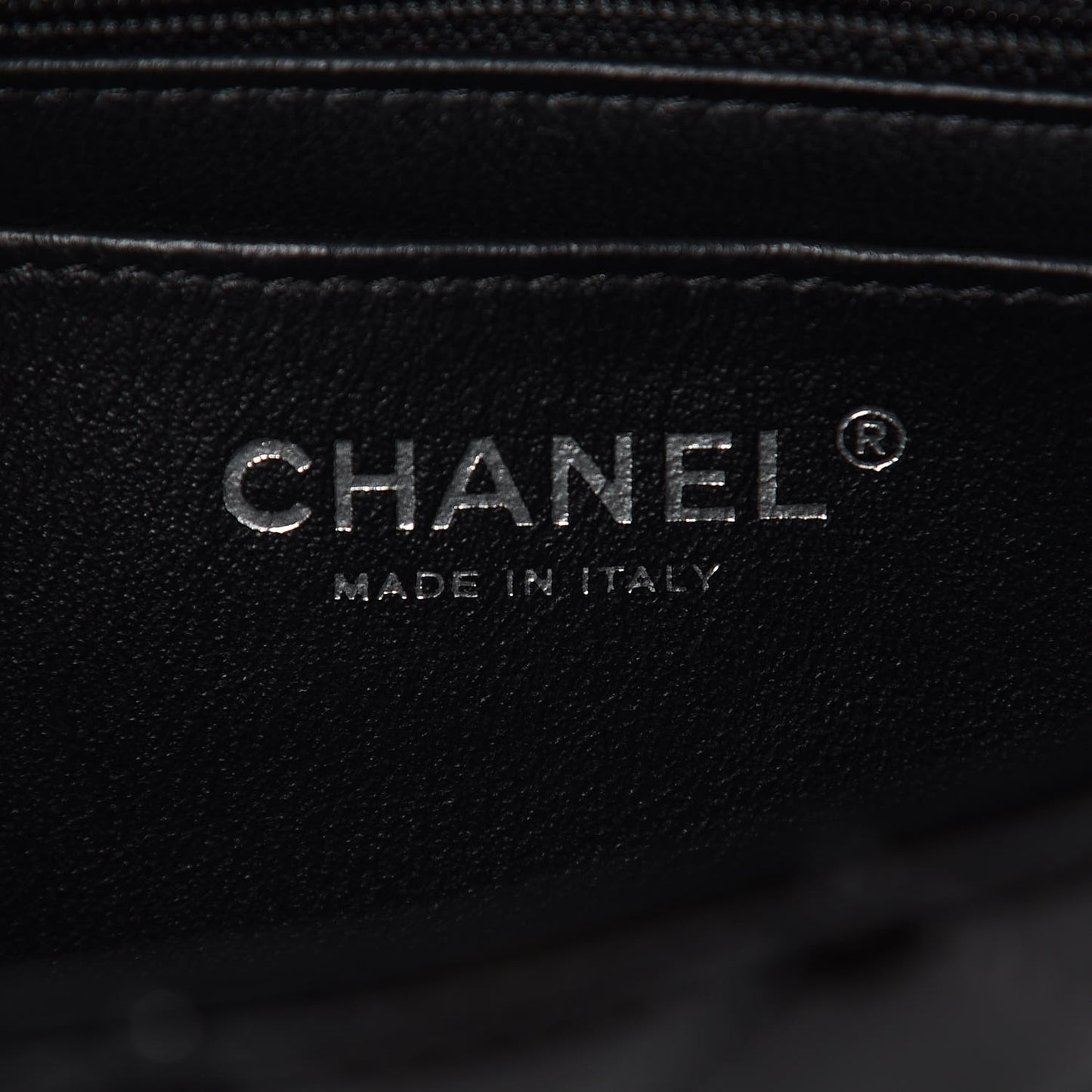 Patent Calfskin Quilted Mini Rectangular Flap Black