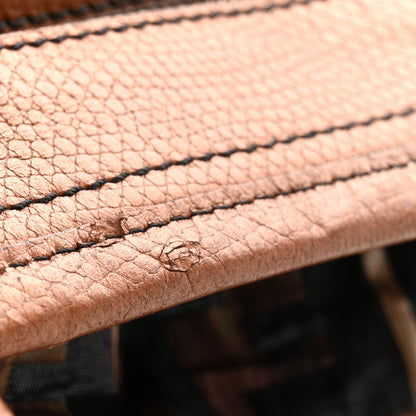 Fendi Zucca Calfskin Crocodile Embossed Large Chef Shopper Tote Tobacco 11 of 11