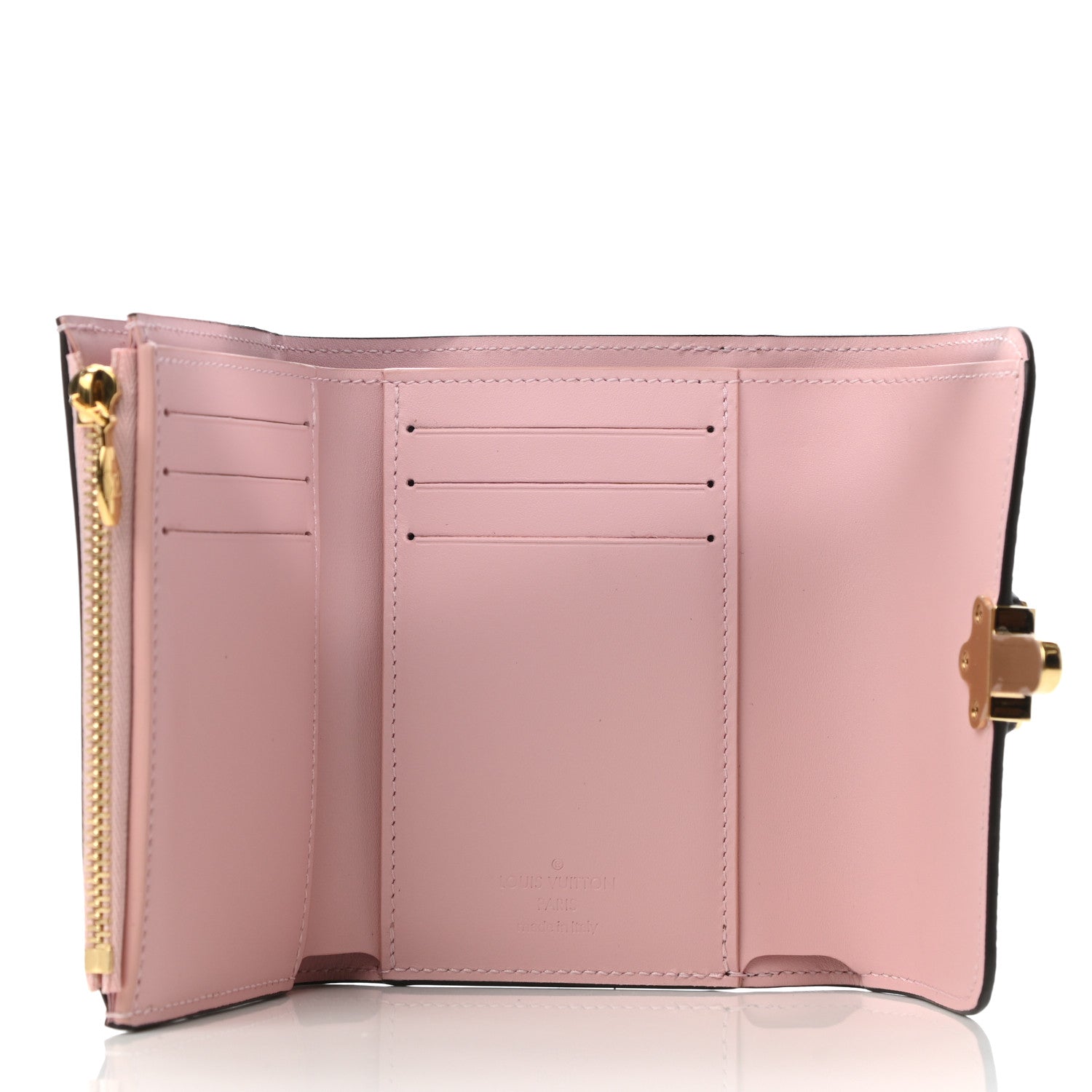 Louis Vuitton Patent Calfskin Monogram Cherrywood Compact Wallet Rose Ballerine 5 of 7