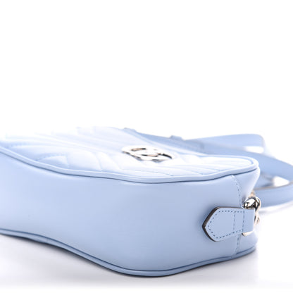 Gucci Calfskin Matelasse Mini GG Marmont Chain Shoulder Bag Porcelain Light Blue 7 of 13