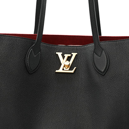 Louis Vuitton Grained Calfskin Lockme Shopper Black Black 8 of 12