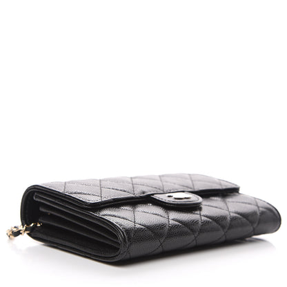 Chanel Iridescent Caviar Quilted Classic Clutch With Chain Black 3 of 7
