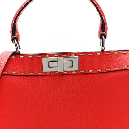 Fendi Vitello Granato Camoscio Selleria Macro Stitchings Medium Peekaboo I SEE U Satchel Tullipano 8 of 10