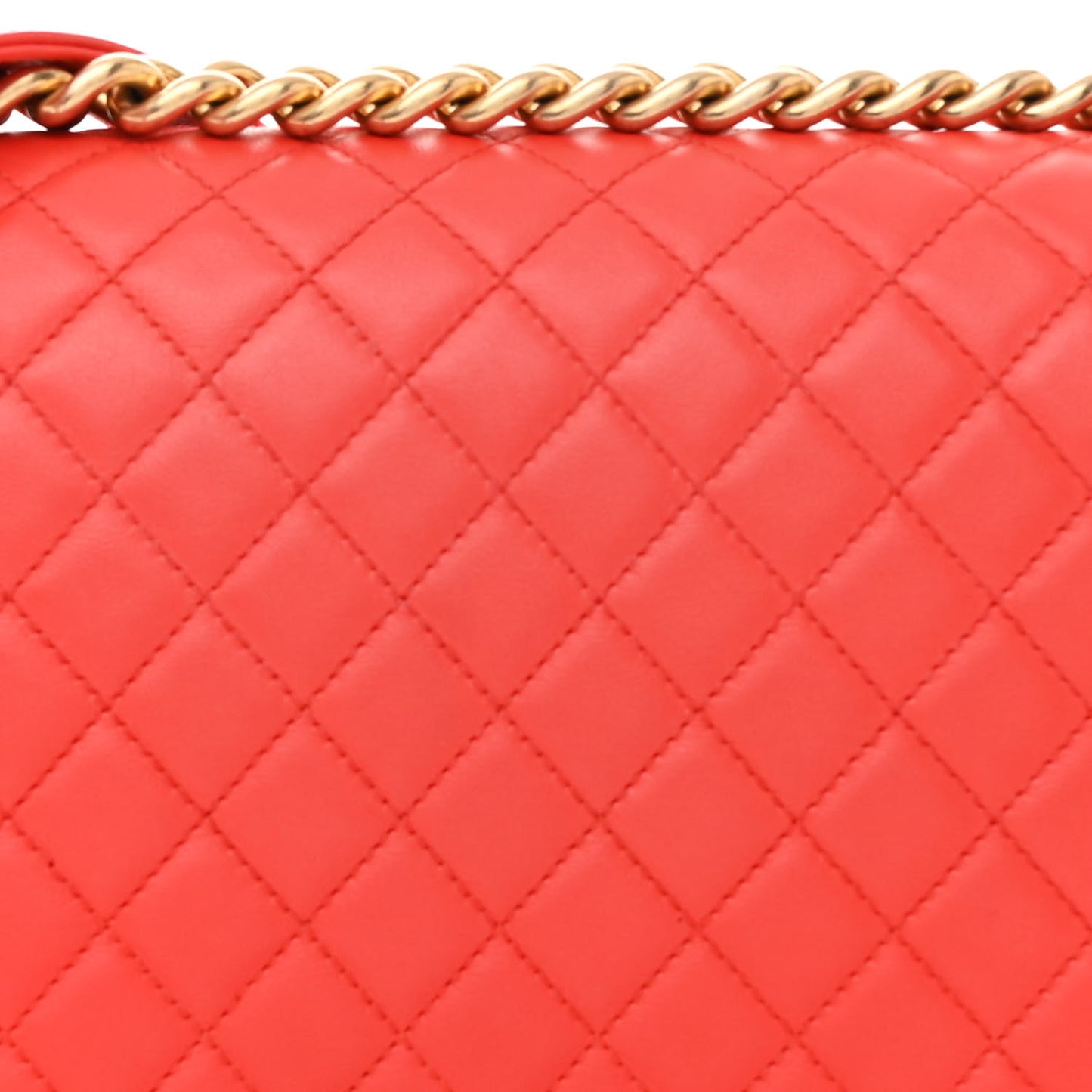 Calfskin Quilted New Medium Boy Flap Red