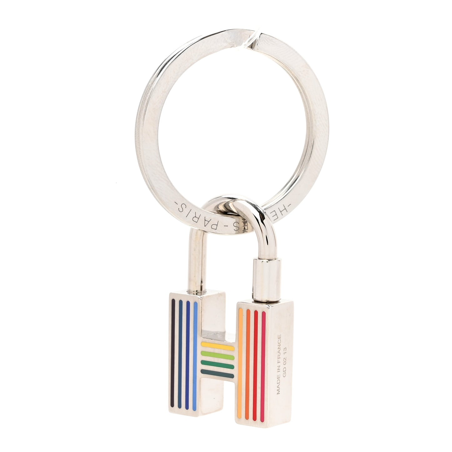 Lacquered Palladium Cadenas Quizz Rainbow Key Ring