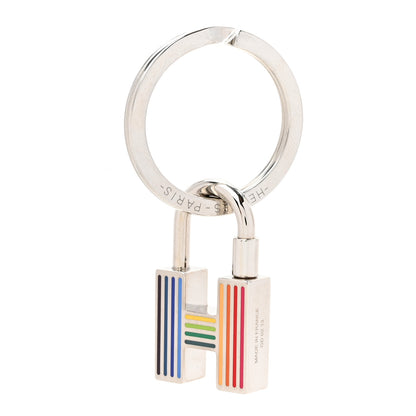 Hermes Lacquered Palladium Cadenas Quizz Rainbow Key Ring 1 of 4