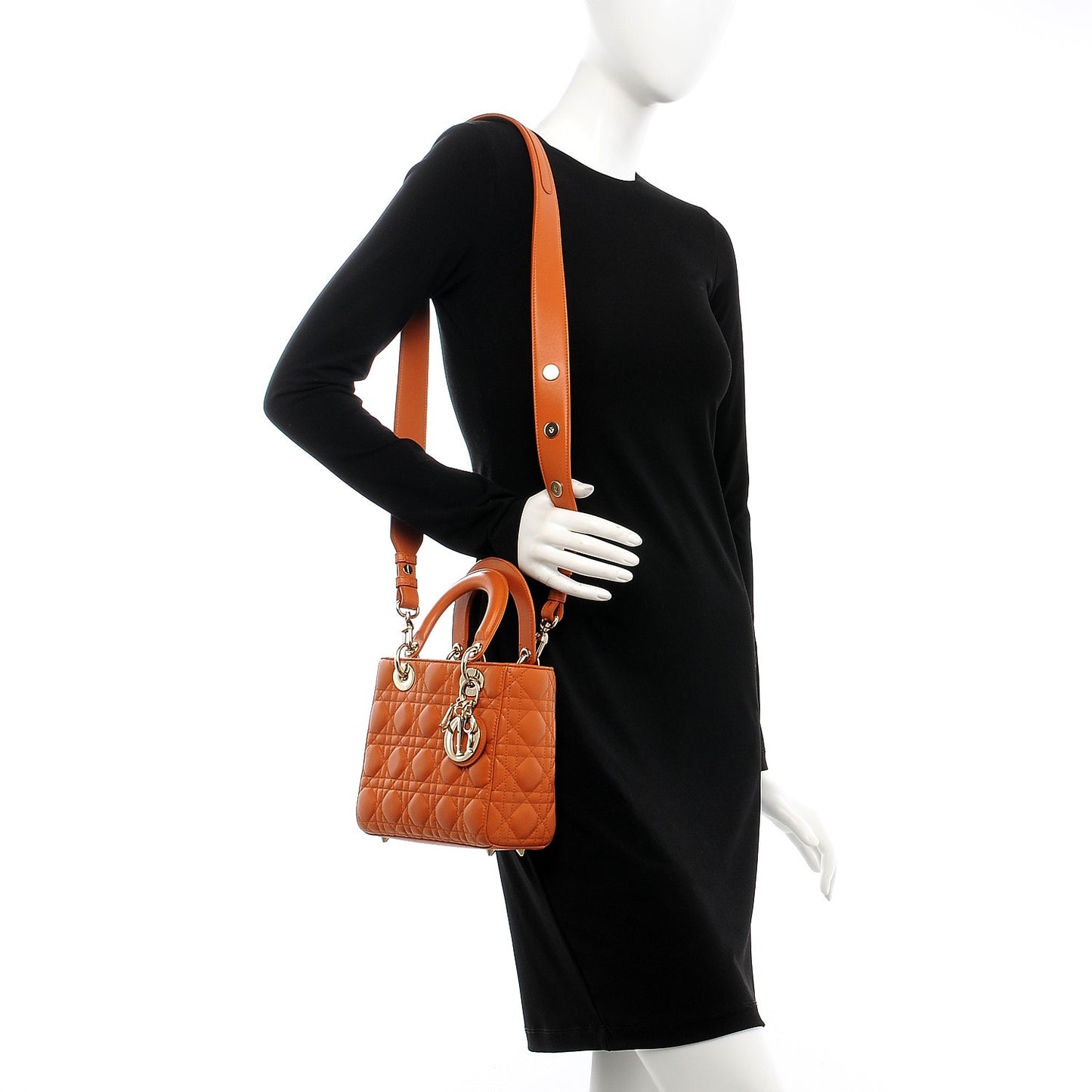 Lambskin Cannage Small My Lady Dior Tan