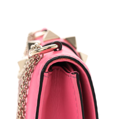 Valentino Garavani Vitello Small Glam Lock Rockstud Flap Deep Fuxia 11 of 11
