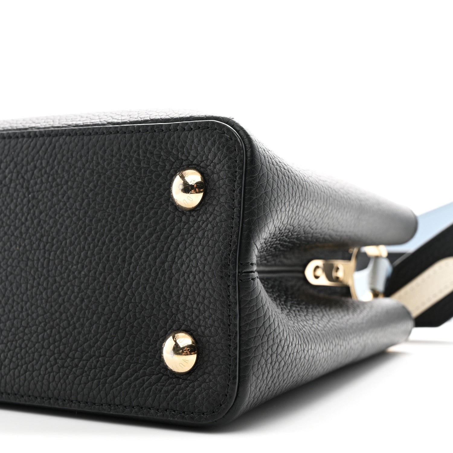 Louis Vuitton Taurillon Capucines MM Black Blue White 10 of 11