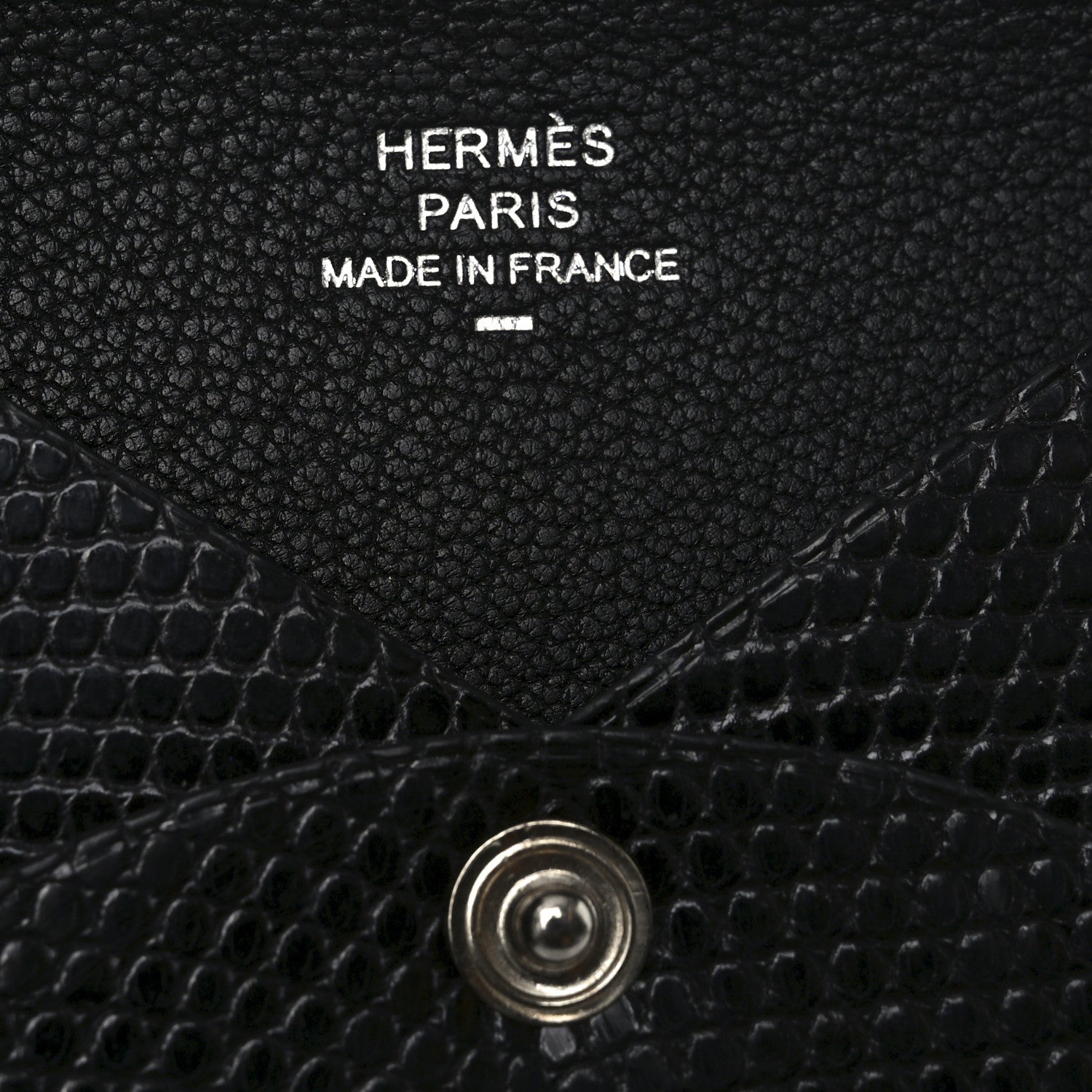 Hermes Lizard Calvi Card Case Black 7 of 8