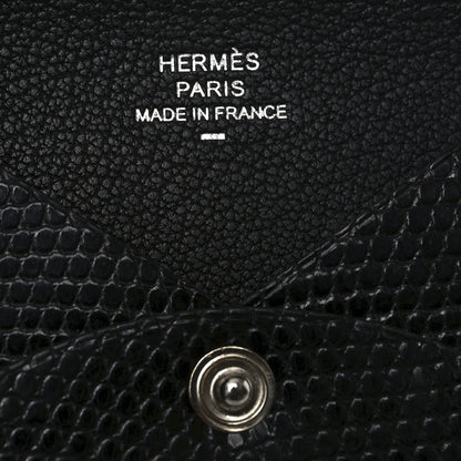 Hermes Lizard Calvi Card Case Black 7 of 8