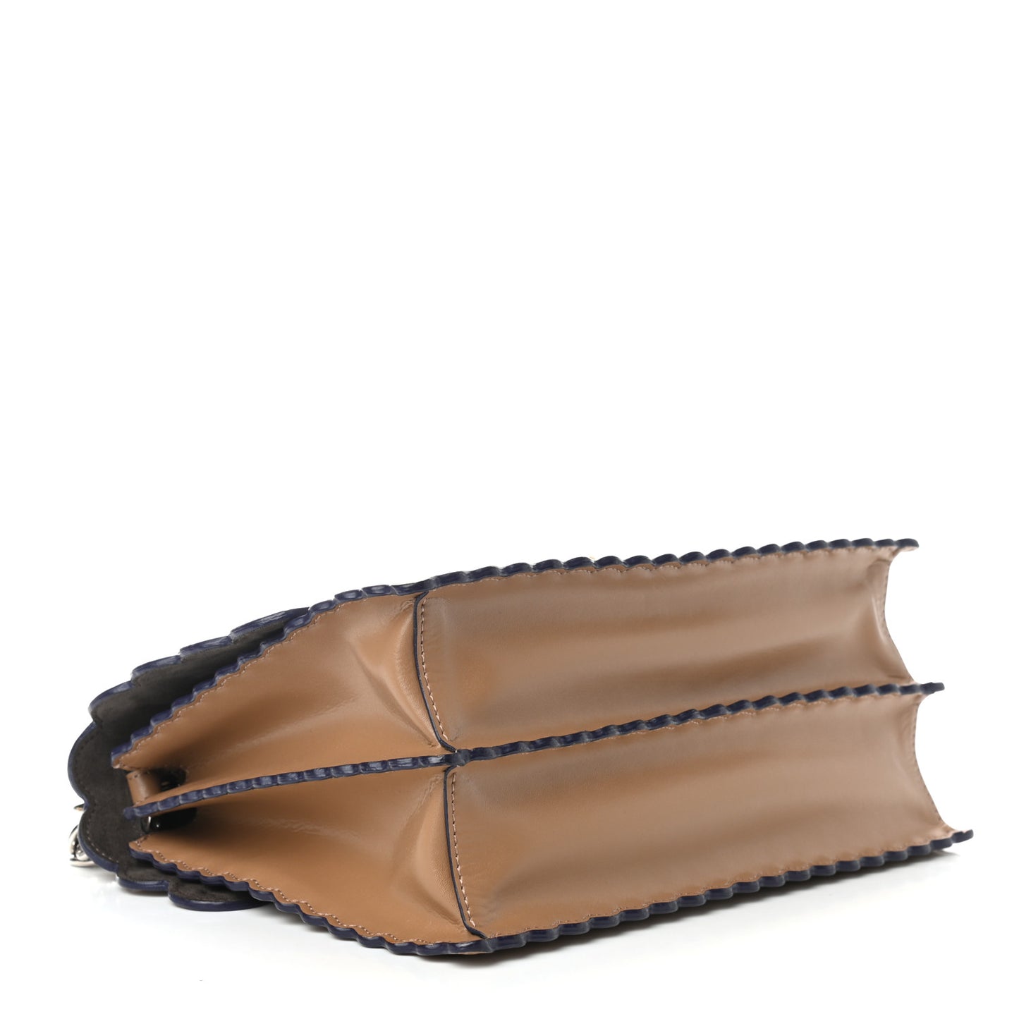 Vitello Liberty Scalloped Studded Kan I Shoulder Bag Sand