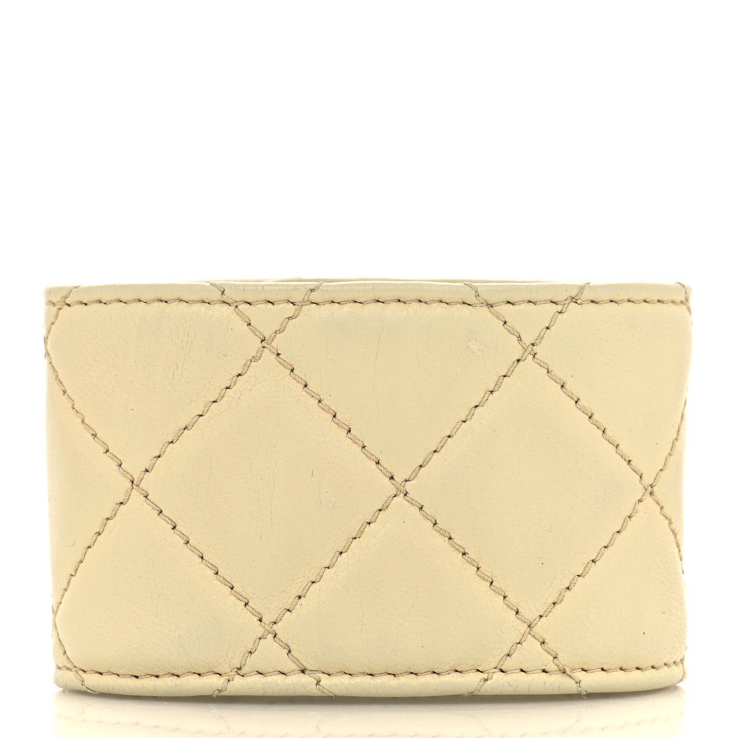 Chanel Lambskin Quilted CC Turnlock Cuff Bracelet White 3 of 4