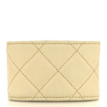 Chanel Lambskin Quilted CC Turnlock Cuff Bracelet White 3 of 4