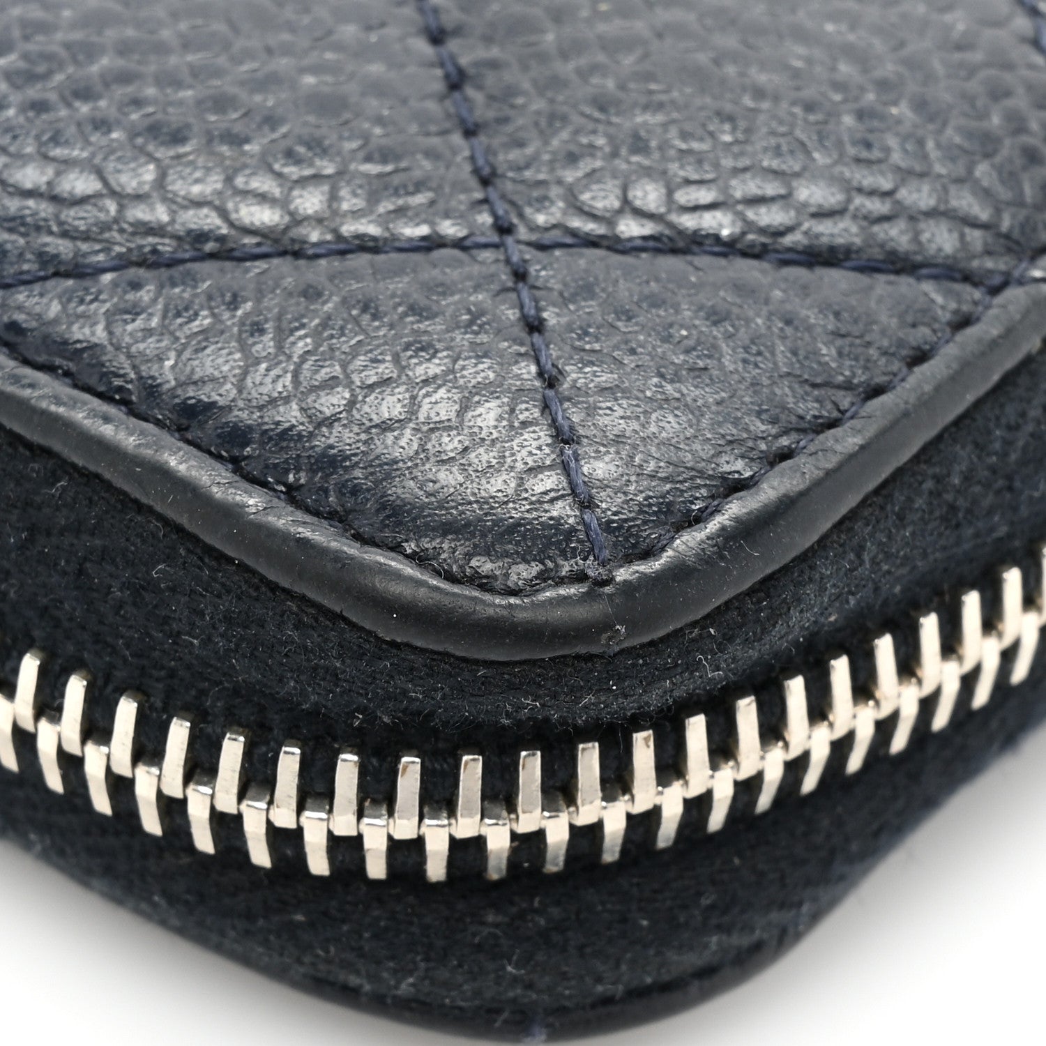 Chanel Caviar Quilted Large Gusset Zip Around Wallet Navy 21 of 22