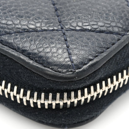 Chanel Caviar Quilted Large Gusset Zip Around Wallet Navy 21 of 22