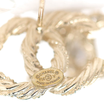Chanel Crystal Twisted CC Earrings Gold 2 of 3