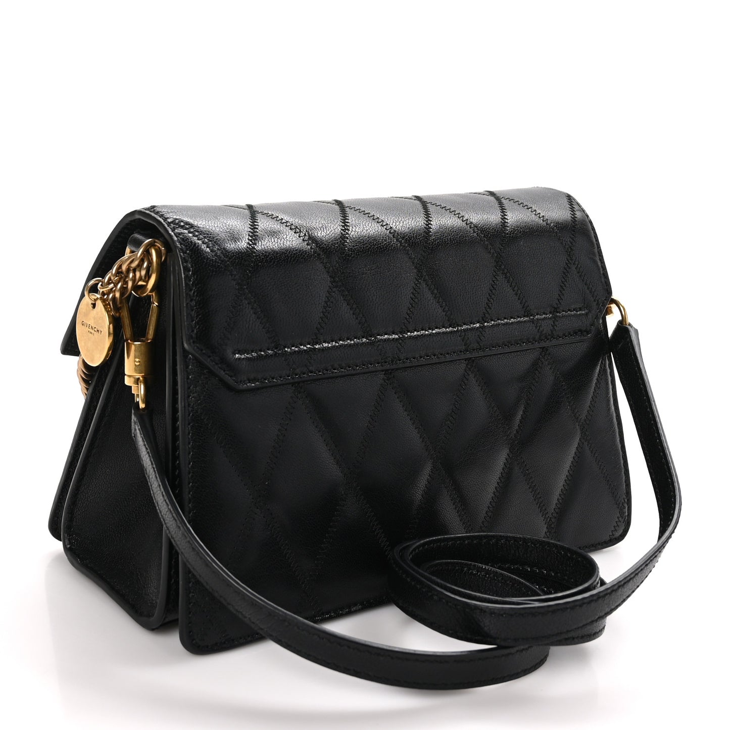 Goatskin Quilted Small GV3 Shoulder Bag Black
