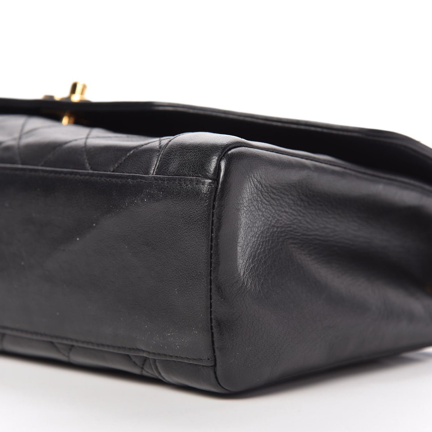 Lambskin Quilted Medium Single Flap Black