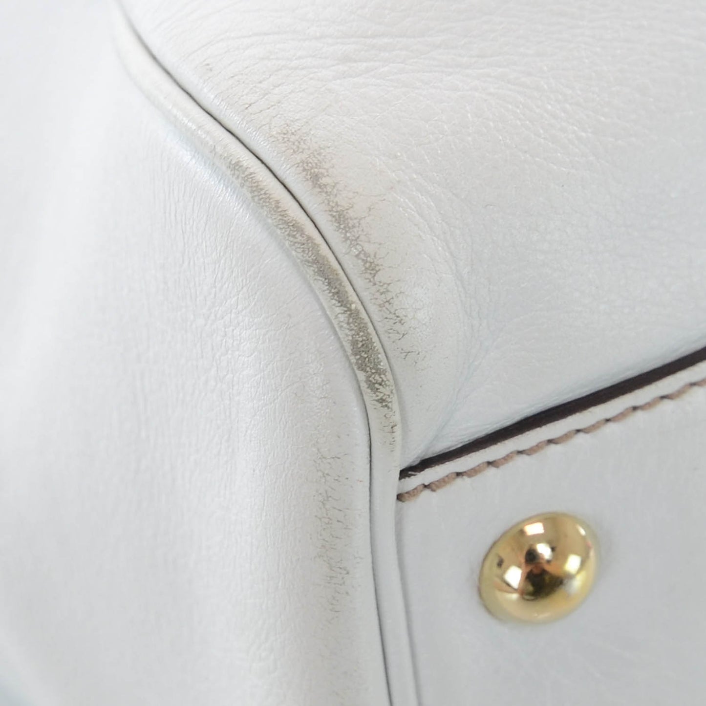 Leather Britt Large Boston White