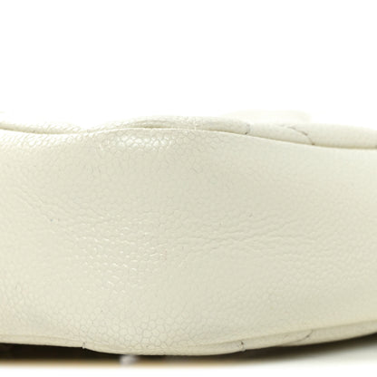 Chanel Shiny Caviar Quilted Chain Melody Camera Bag White 9 of 11
