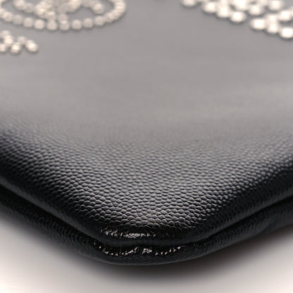 Chanel Caviar Studded Medium Deauville Pouch Black 10 of 11