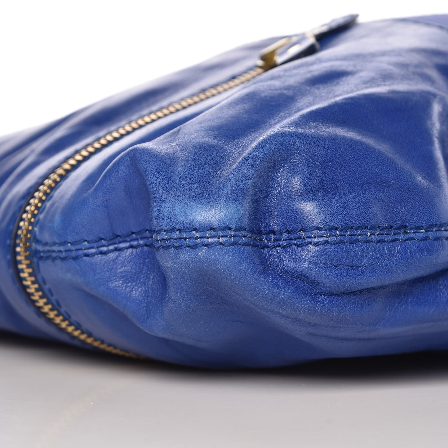 Shiny Calfskin Suede Monna L Cobalt