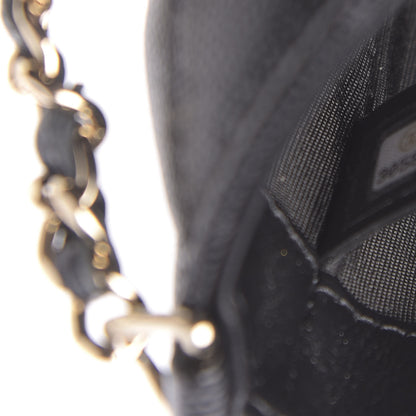 Chanel Caviar Quilted French New Wave Phone Holder With Chain Black 14 of 20