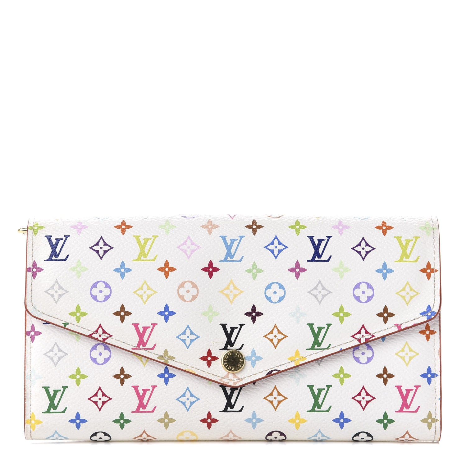 Louis Vuitton Monogram Multicolor Sarah Wallet NM White Litchi 1 of 10