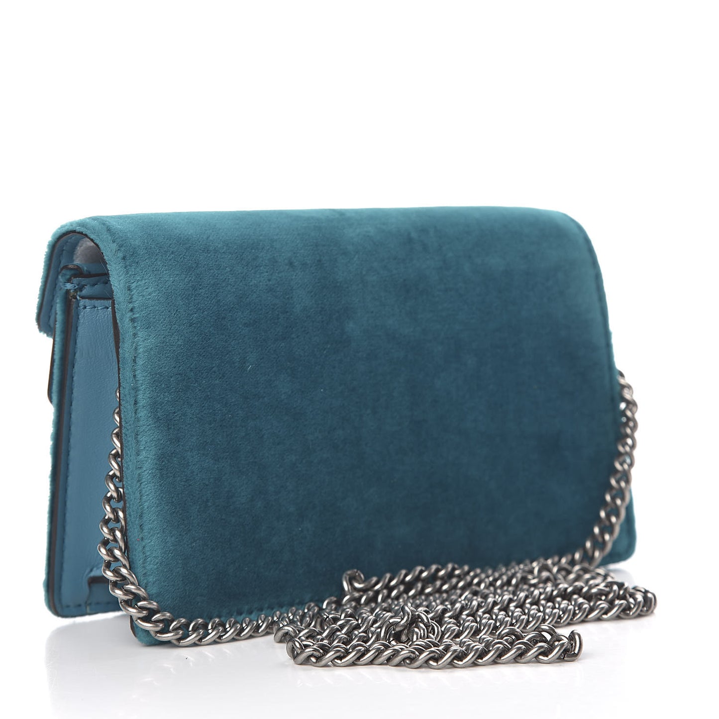 Velvet Super Mini Dionysus Shoulder Bag Pavone Cyan