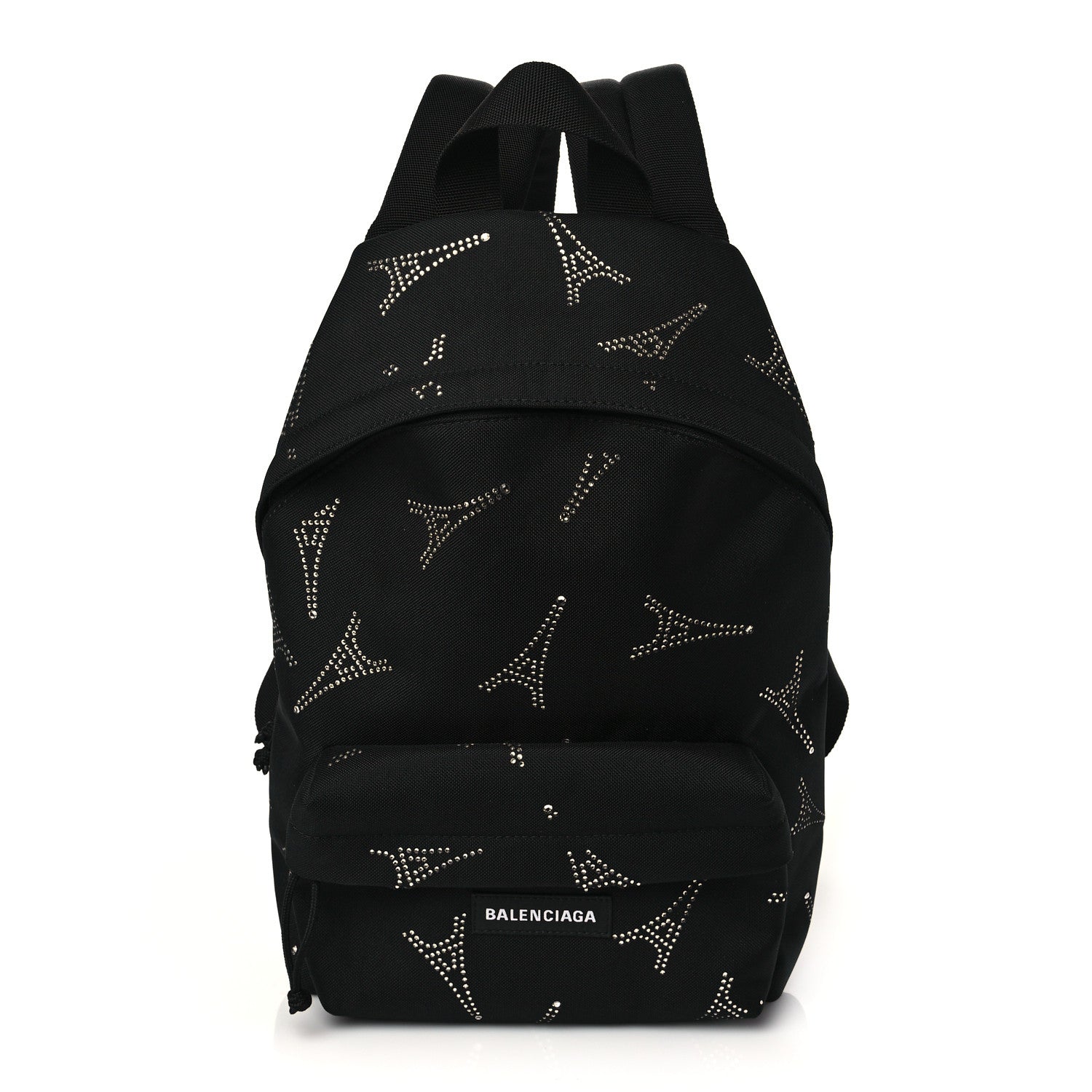 Balenciaga Canvas Crystal Embellished Eiffel Tower Explorer Backpack Black 1 of 9