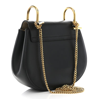 Chloe Grained Calfskin Lambskin Mini Bi-Color Drew Shoulder Bag Ivory Black 3 of 10