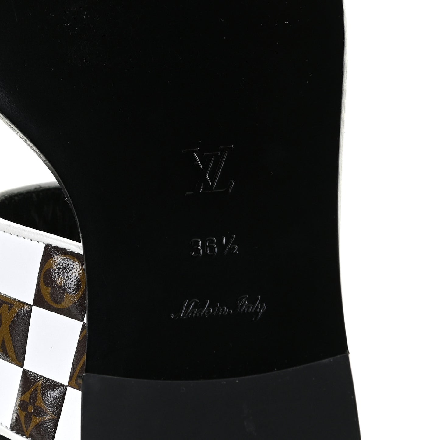 Monogram Calfskin Matchmake Flat Thong Sandals 36.5 Black